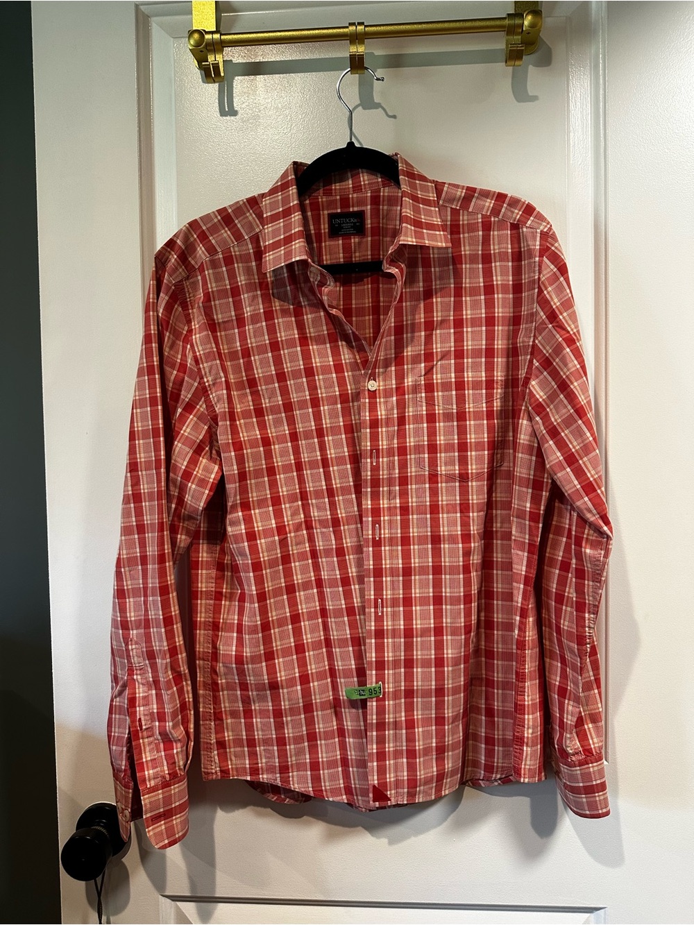 UNTUCKit Plaid Dress Shirt - 100% Cotton Slim Fit - Medium